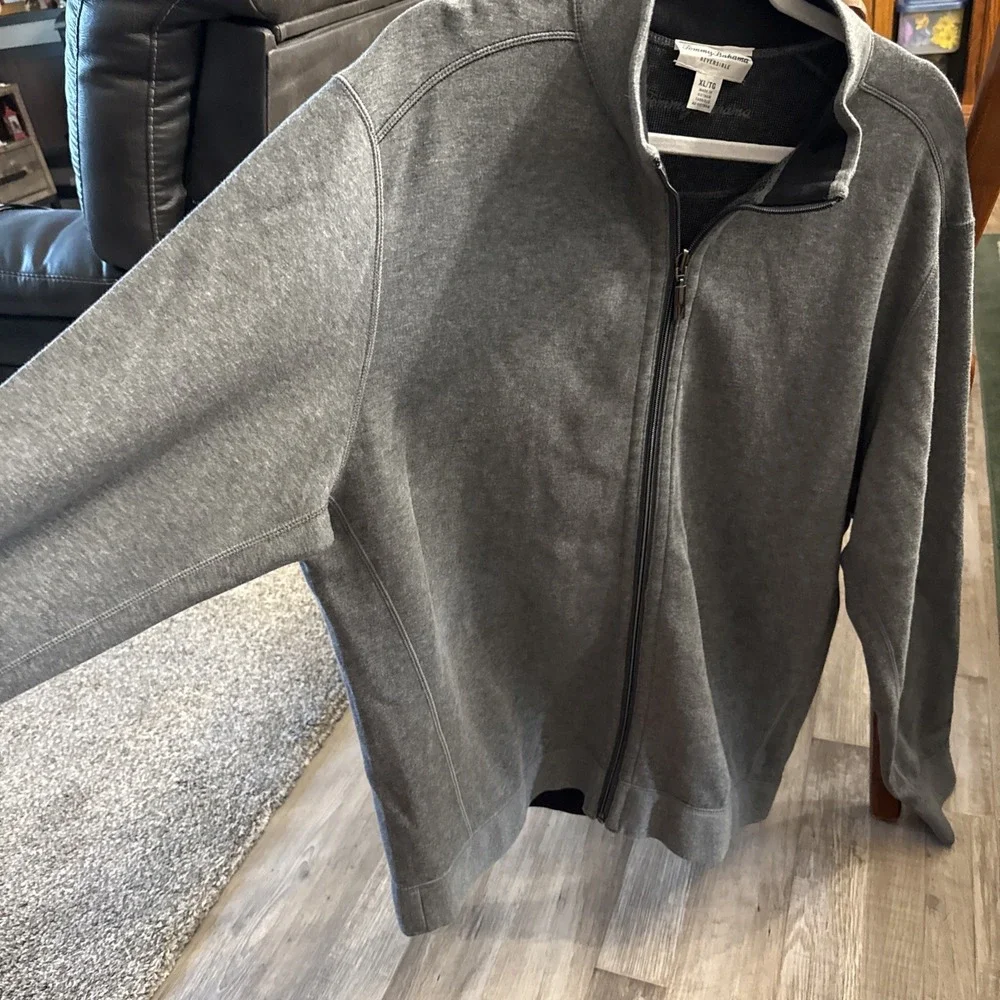 Tommy Bahama Full Zip Jacket XL Grey Reversible.